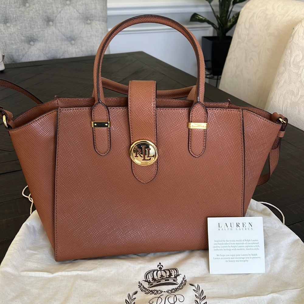 Ralph Lauren Med Brown Leather Bag Crossbody